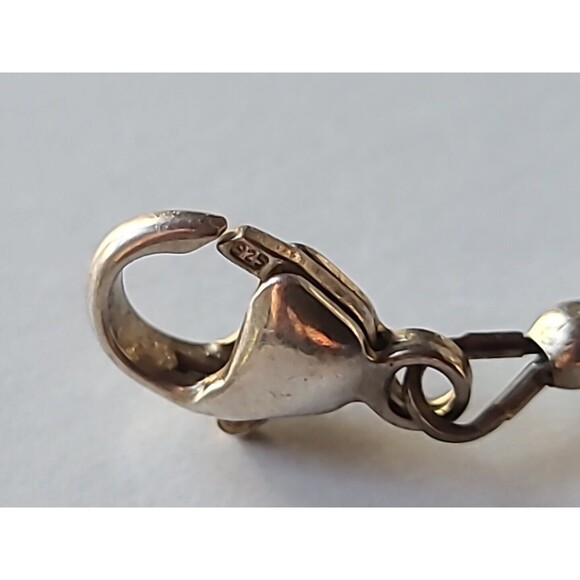 925 Sterling Silver Amethyst And Tourmaline Adjustable Beaded Bracelet Vintage - Picture 8 of 10